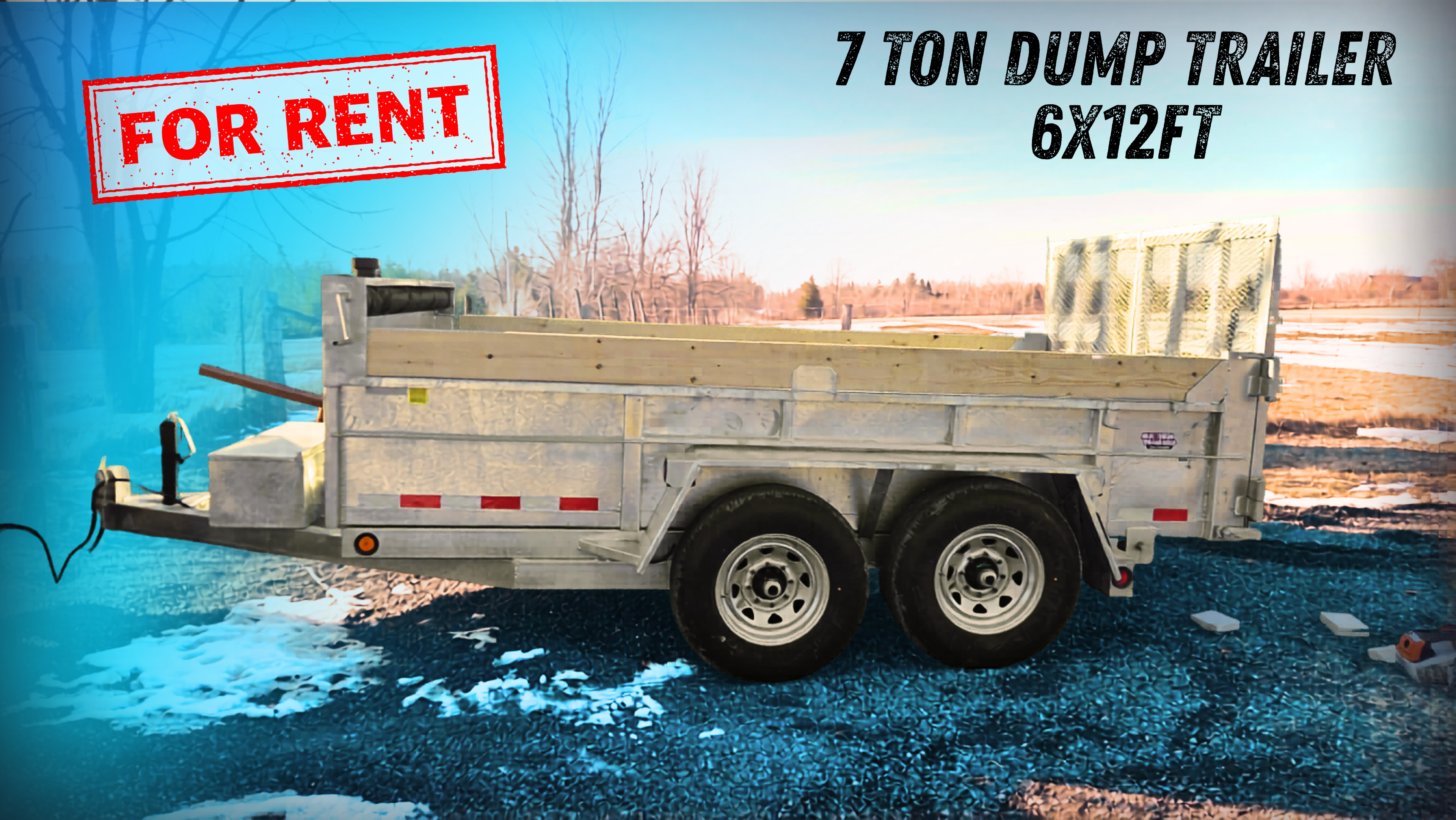 6x12 Dump trailer for Rent Alexandria Ontario